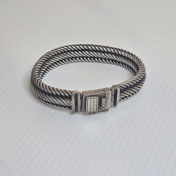 Buddha To Buddha Thick Sterling Silver 925 Bracelet Clasp Button 71g 8.5" Inches - Picture 2 of 9